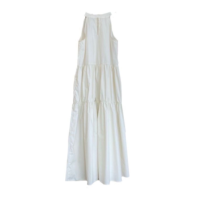 Váy đầm Babydoll thiết kế cổ yếm dáng xuông dài, váy dài trắng basic phong cách Hàn Quốc MT33 SP100