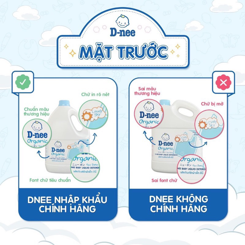 Nước giặt Dnee chính hãng NỘI ĐỊA 2800ml cho trẻ em sơ sinh hương thơm trái cây dịu nhẹ an toàn cho da