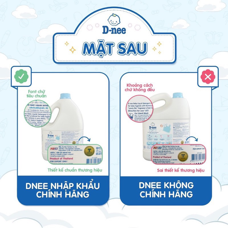 Nước giặt Dnee chính hãng NỘI ĐỊA 2800ml cho trẻ em sơ sinh hương thơm trái cây dịu nhẹ an toàn cho da