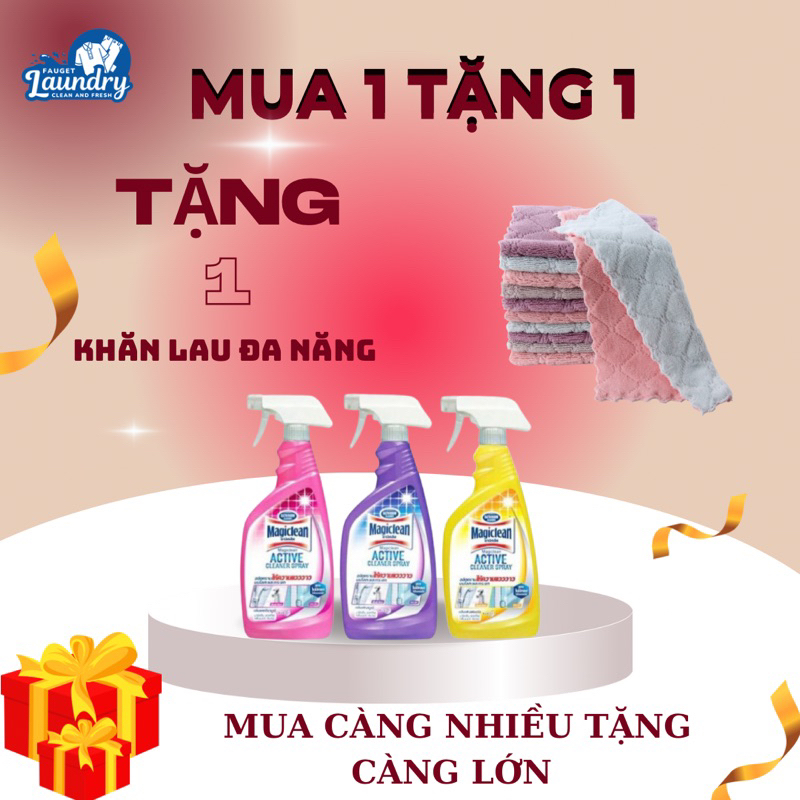 Xịt tẩy cặn nhà tắm Canxi,Inox Magiclean Thái Lan 500ml (tẩy kính,vòi sen,bồn sứ,chậu tắm ,gạch men,..)