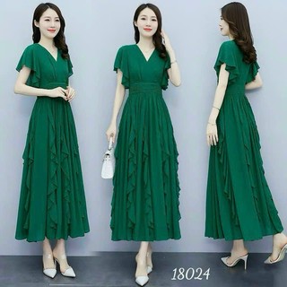 Đầm trung niên dự tiệc thiết kế dáng maxi che khuyết điểm, chất liệu voan vaii mềm mại, sang trọng HN34