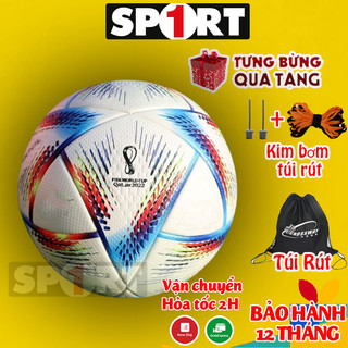 Quả bóng đá wc2022 Size 5, bóng đá đúc WC mẫu mới nhất + Tặng kim bơm, túi lưới ,Bảo Hành 12 Tháng