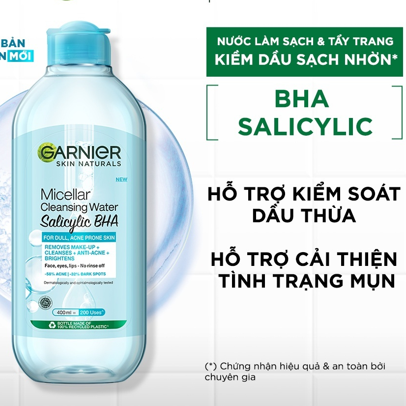 Ảnh Nước Tẩy Trang GARNIER Làm Sạch Sâu Micellar Cleansing Water Phù Hợp Cho Loại Da (50ml/125ml/400ml) 4