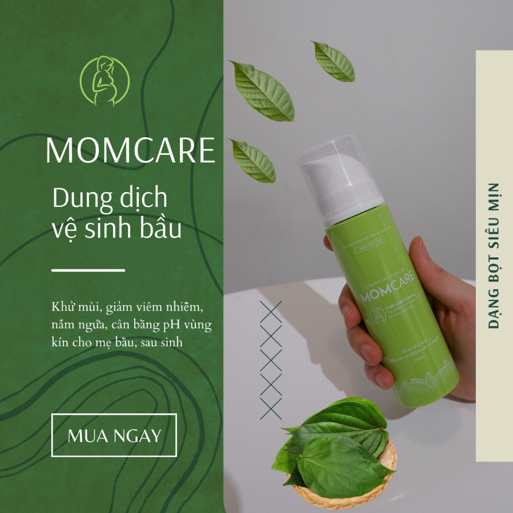 Combo 2 dung dịch vệ sinh Momcare cho mẹ bầu thiên nhiên an toàn