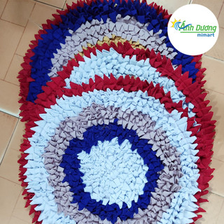 Thảm lau chân, chùi chân, trải sàn hình tròn hoa