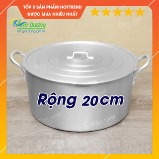 Xoong nồi nhôm mini nấu canh, kho cá kích thước 20cm