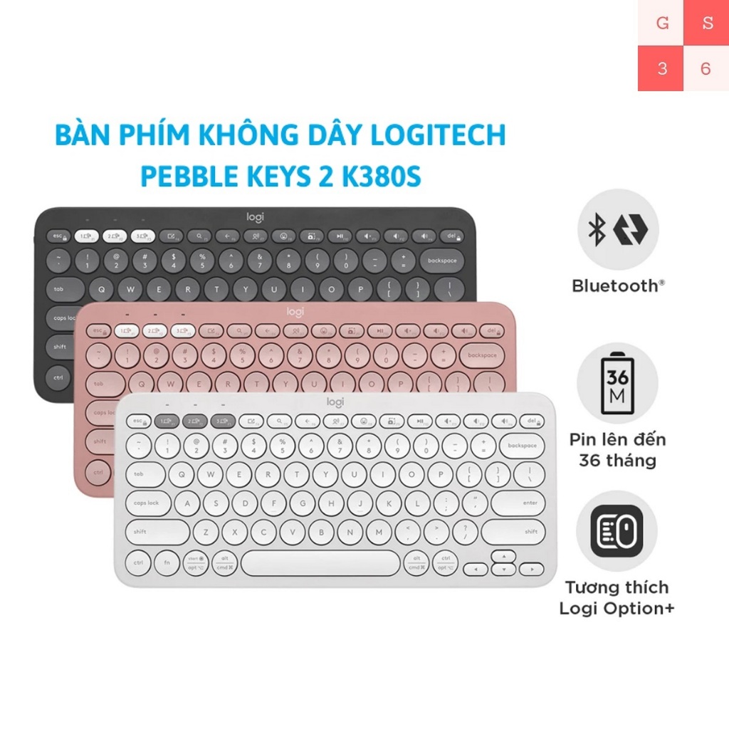 Bàn phím không dây Bluetooth Logitech Pebble Keys 2 K380s - Hàng chính ...