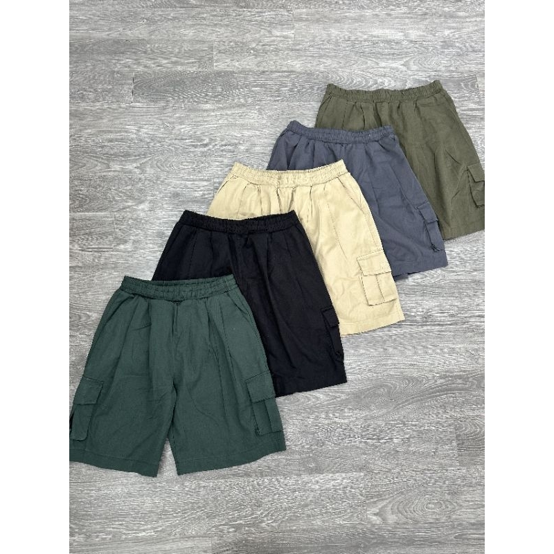(Sale) Quần short kaki suông rộng túi hộp Jemut* xuất hàn - dư xịn (65-90kg)