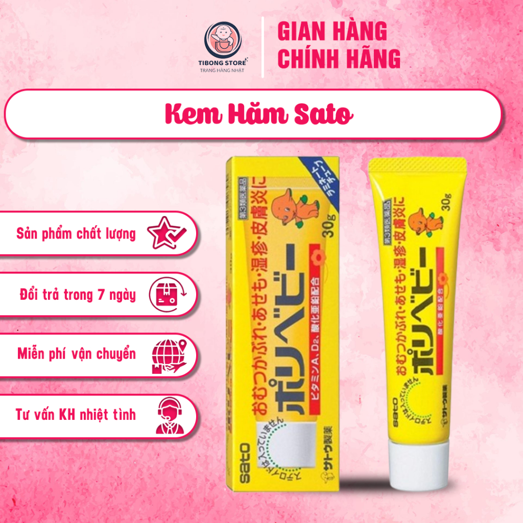 Kem Hăm Sato - Kem Hăm Cho Bé Sơ Sinh Chăm Sóc Da Nhẹ Nhàng Làm, Các Vết Gây Ra Từ Tã Nhập Nhật 30g