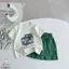 Bộ cotton hoạ tiết cho bé, bộ thun basic cổ tròn bé trai cá tính