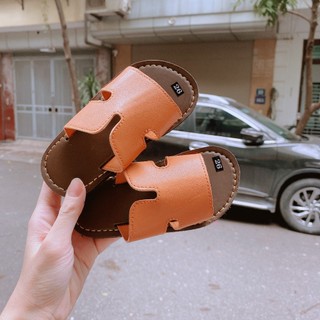 Dép Lê Da Trơn Đế Khâu Cho Bé Trai K237