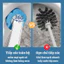 Bộ cọ vệ sinh dùng một lần xoay 360 độ thế hệ mới có đầu thay thế, cọ toilet gắn tường tiện lợi không cần khoan