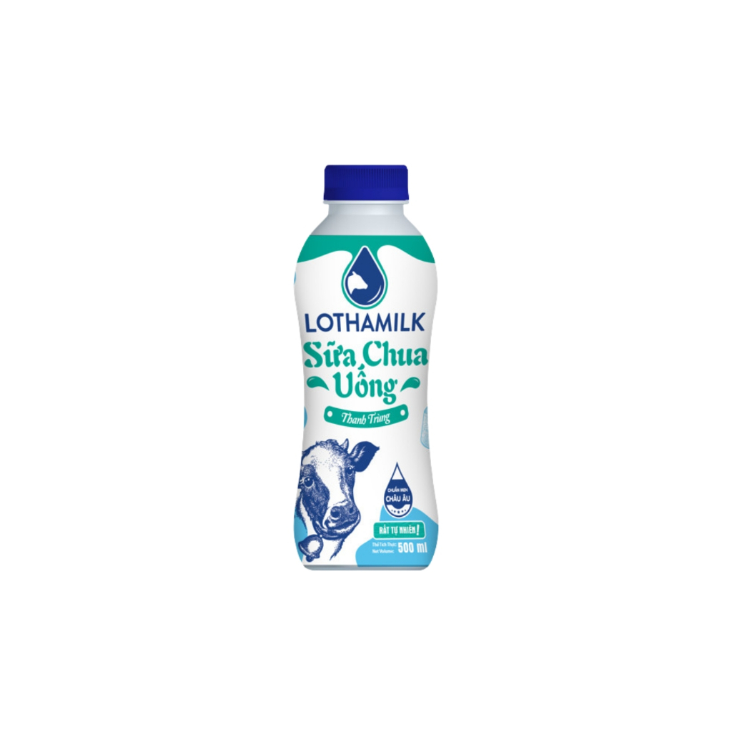 Ảnh Sữa chua uống thanh trùng Lothamilk có đường chai 500ml 2
