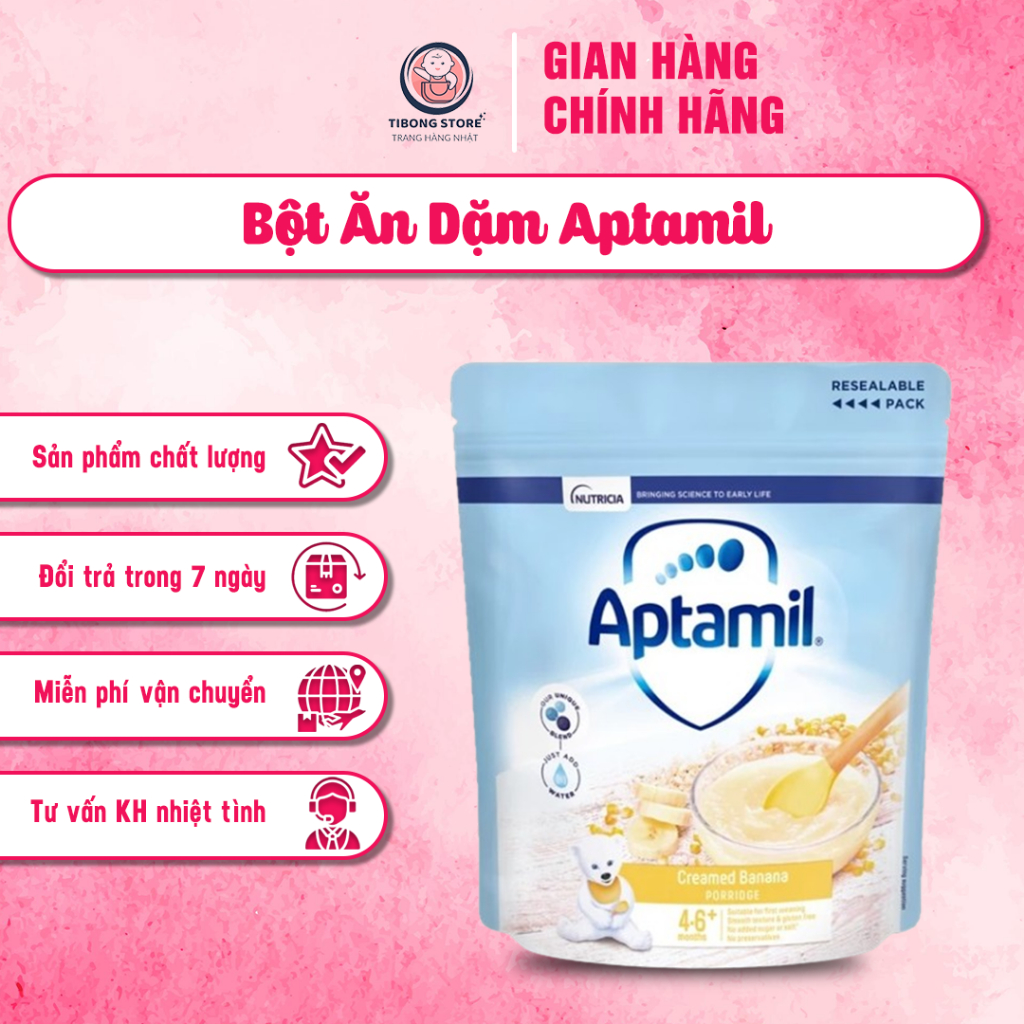 Bột Ăn Dặm Aptamil - Ăn Dặm Cho Bé TiBong Store, Dành Cho Bé Từ 4 Tháng Cung Cấp Đầy Đủ 17 Loại Vitamin