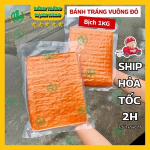 Bánh tráng vuông đỏ Mạnh Hùng dùng để cuốn bánh tráng bơ thơm ngon