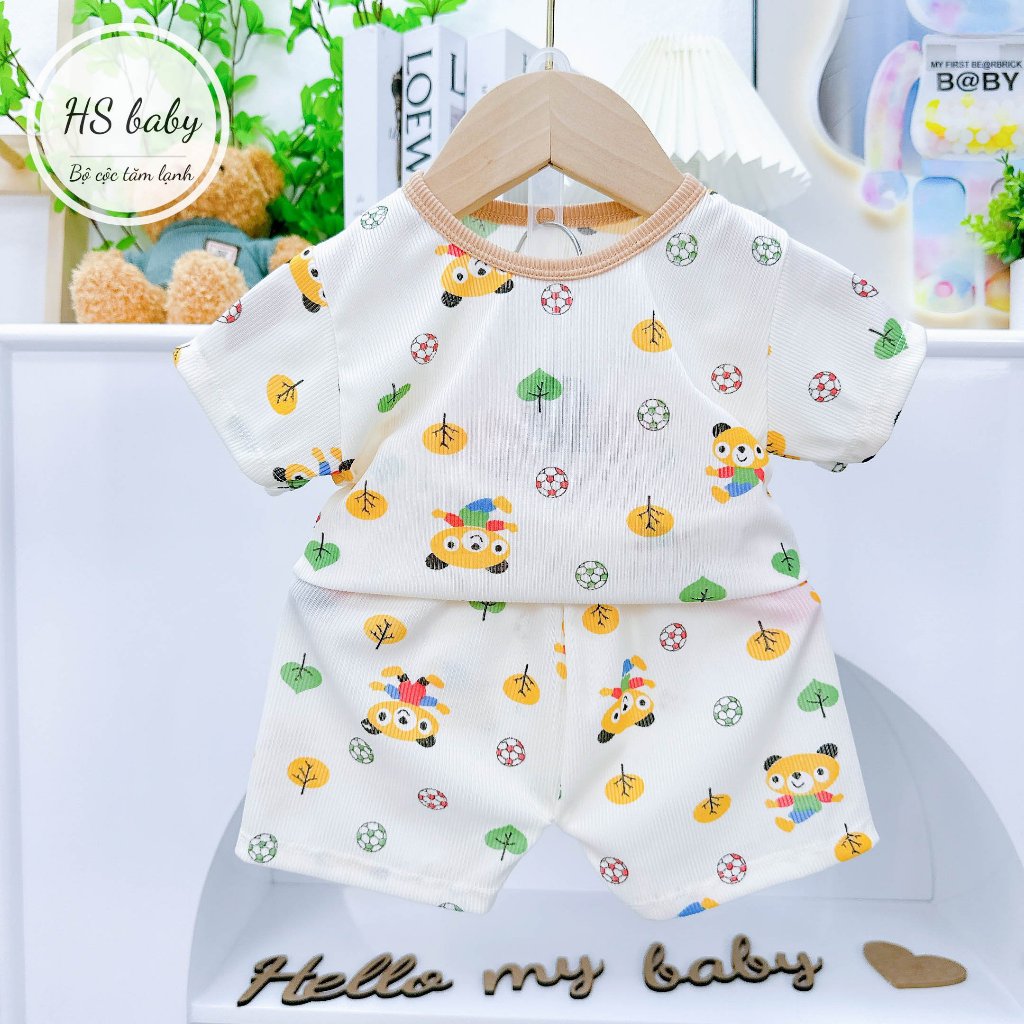 Bộ quần áo cộc tay TĂM LẠNH họa tiết thú đáng yêu cho bé trai bé gái 5-15kg mesocshop