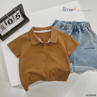 Áo polo cộc tay bé trai phong cách hàn quốc chất cotton thoáng mát mặc đi học đi chơi 1-6t (9-25kg) N0089 BUNNYKIDS