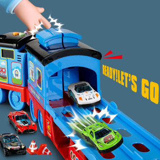 Đồ Chơi Tàu Hỏa Train Thomas Hotwheels Cho Bé Biến Hình Xe Vận Chuyển Ô Tô Cỡ Lớn Cao Cấp Tặng Kèm 6 Xe Nhỏ Và Bệ Phóng