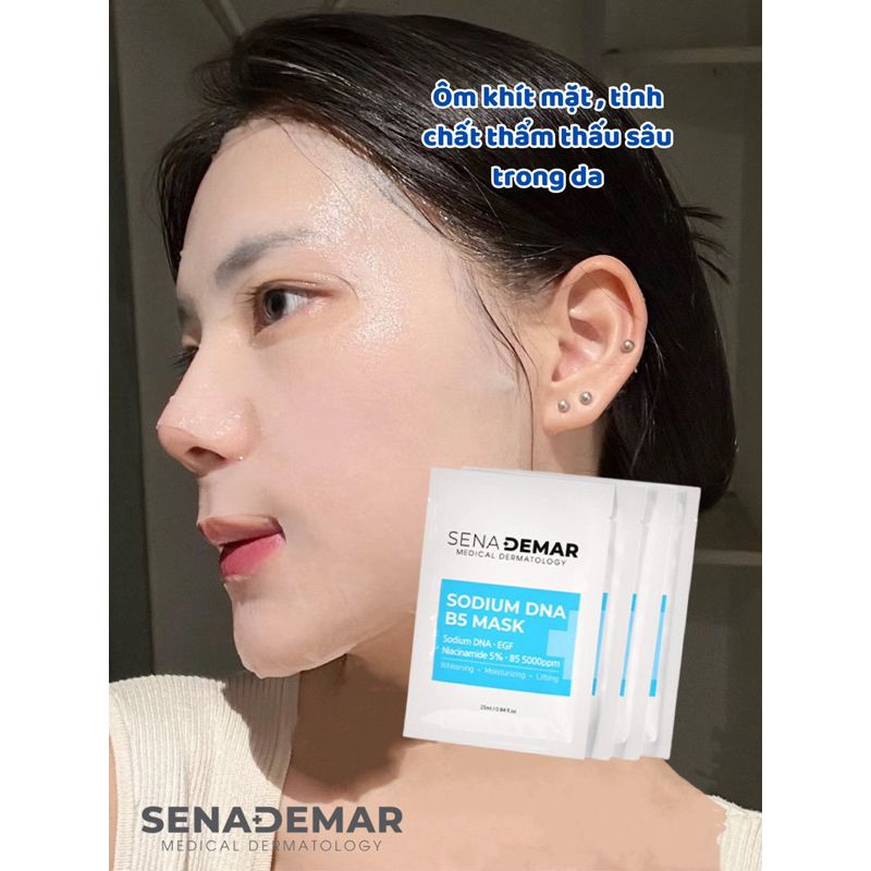 Combo 30-50 miếng Mặt nạ Sena demar sodium DNA B5 mask, 25ml - hạn 2028 HQ mặt nạ senademar  IS144