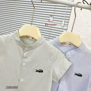 Bộ sơ mi bé trai họa tiết kẻ thêu cá sấu phù hợp đi học đi chơi chất thô cotton mát mẻ 1-6 tuổi (9-23kg) N0090 BUNNYKIDS