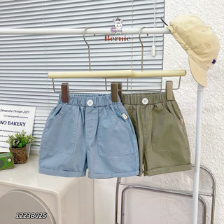 Bộ sơ mi bé trai họa tiết kẻ thêu cá sấu phù hợp đi học đi chơi chất thô cotton mát mẻ 1-6 tuổi (9-23kg) N0090 BUNNYKIDS