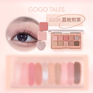[CÓ SẴN-HT] Bảng Mắt 10 ô GOGO TALES sweet misty cat màu siêu xinh bám lâu GT643 Phấn Mắt Tone Hồng Đào