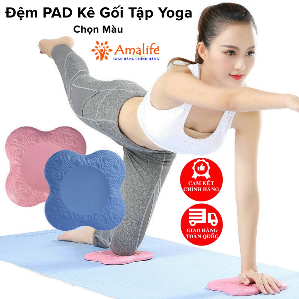 Ảnh Đệm Kê Bảo Vệ Gối, Đầu, Khủy Tay Tập Yoga Đệm PAD 120g Cao Su Hỗ Trợ Giảm Đau Đầu Gối Các Tư Thế YOGA Chính Hãng Amalife 1