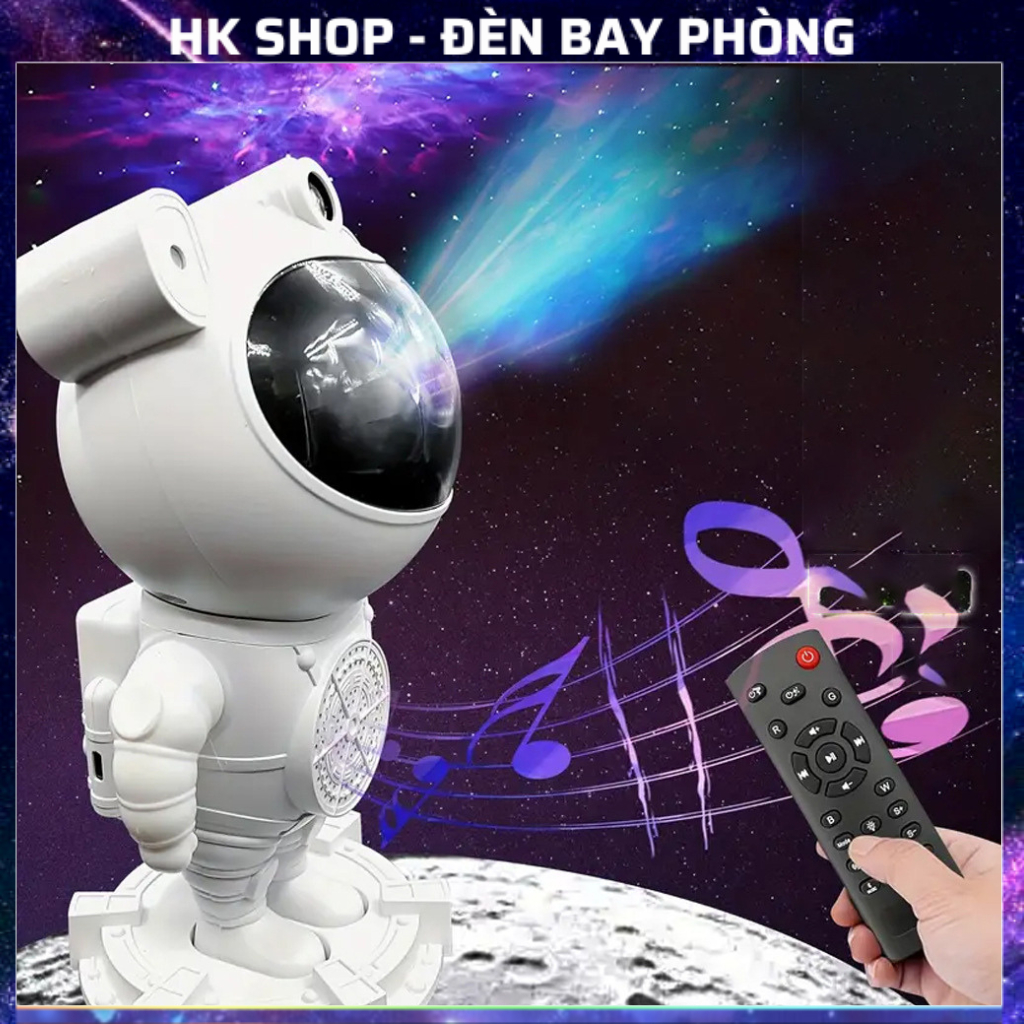 Đèn Phi Hành Gia Chiếu Mây Trăng Sao Loa Bluetooth Nháy Theo Nhạc Decor Phòng Ngủ Phòng Thiên Hà Có Laser Mẫu 2024