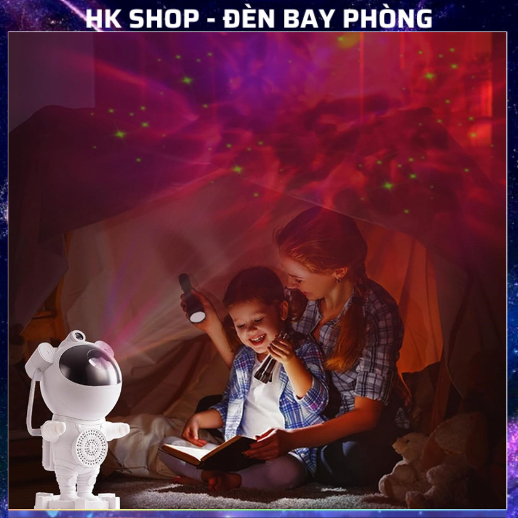 Đèn Phi Hành Gia Chiếu Mây Trăng Sao Loa Bluetooth Nháy Theo Nhạc Decor Phòng Ngủ Phòng Thiên Hà Có Laser Mẫu 2024