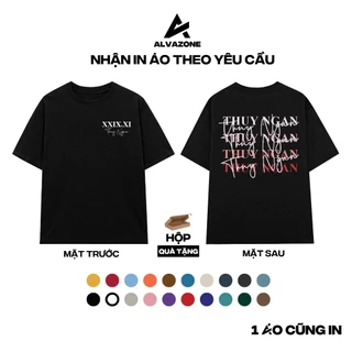 Áo In Theo Yêu Cầu Mẫu Ngày Tháng Năm Oversize Tay Lỡ ALVAZONE Cotton 100%