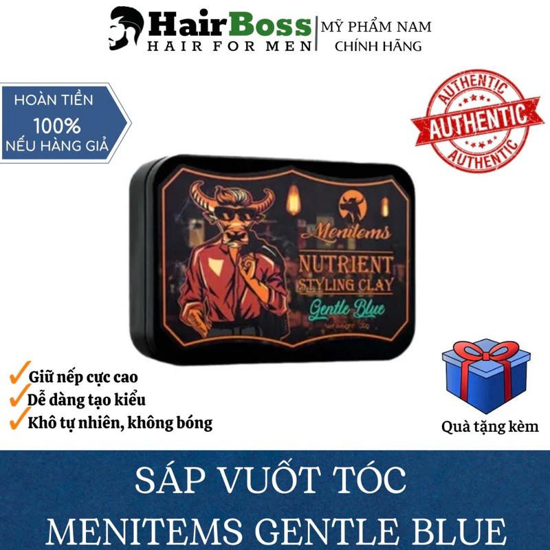 Sáp vuốt tóc nam Menitems Gentle Blue 50g, 100g | Shopee Việt Nam