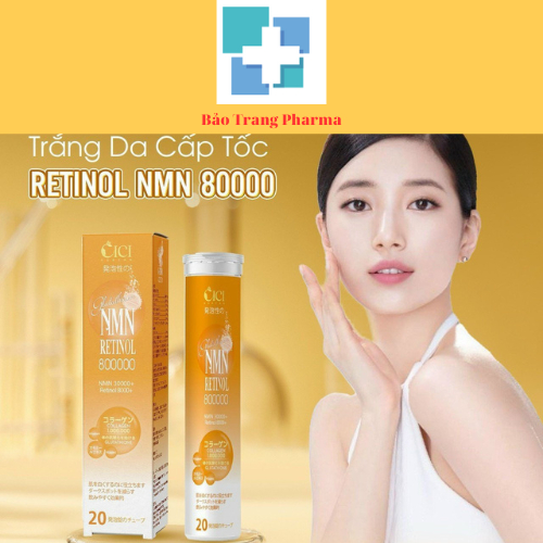 nano glutathione 800000 Viên sủi trắng da NMN Retinol giảm khô nám sạm da, chống lão hóa -Hộp 20 viên STYLE:SORIKO LOTION - KOJIC ACID AHA ORANGE