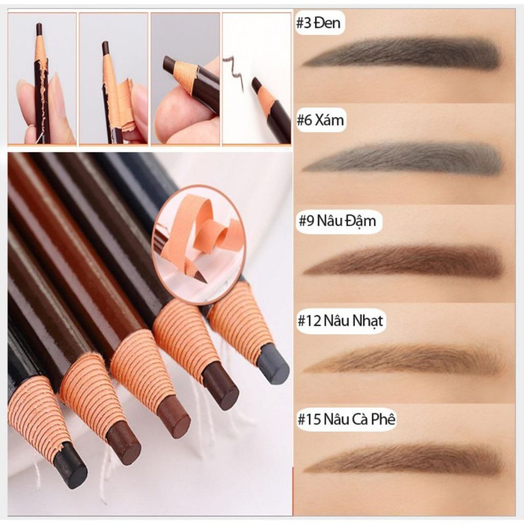 Bút chì xé kẻ lông mày trang điểm, bút kẻ lông mày che khuyết điểm dụng cụ trang điểm Styley A001