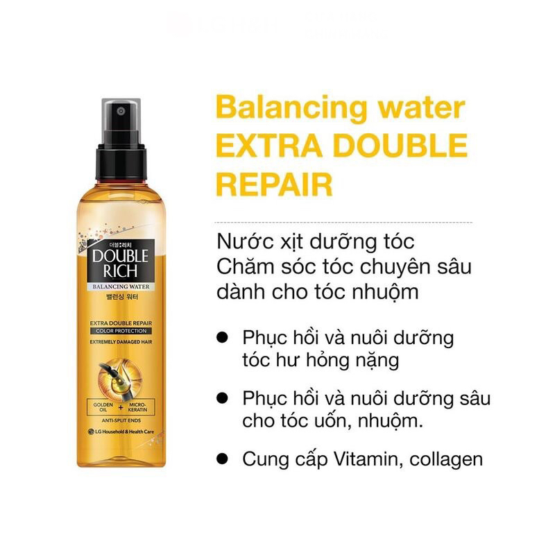 Nước Dưỡng Tóc Double Rich Chuyên Sâu Balancing Water Double Repair 120/250ml