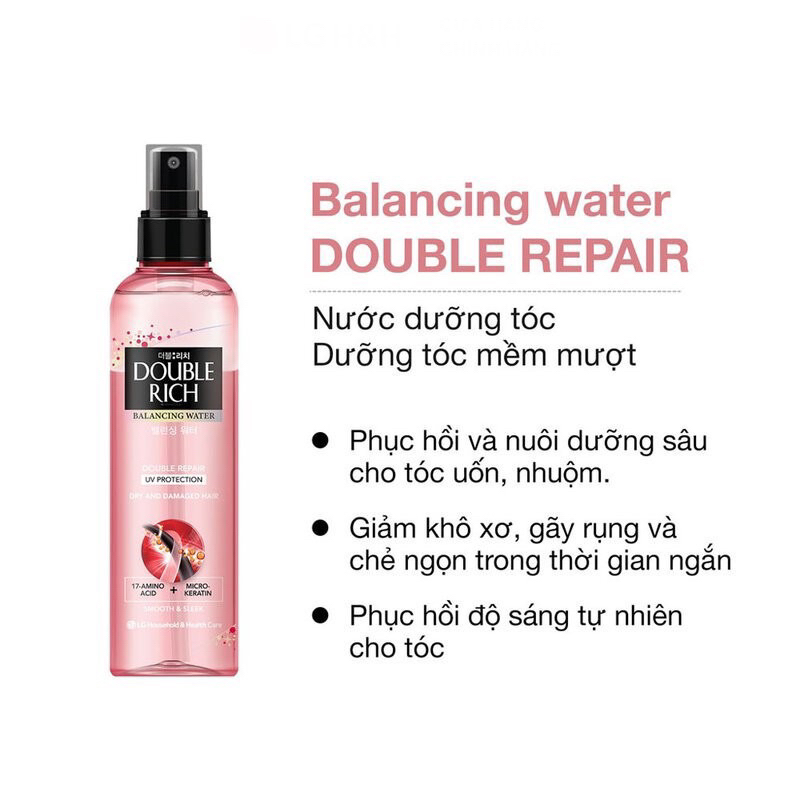 Nước Dưỡng Tóc Double Rich Chuyên Sâu Balancing Water Double Repair 120/250ml