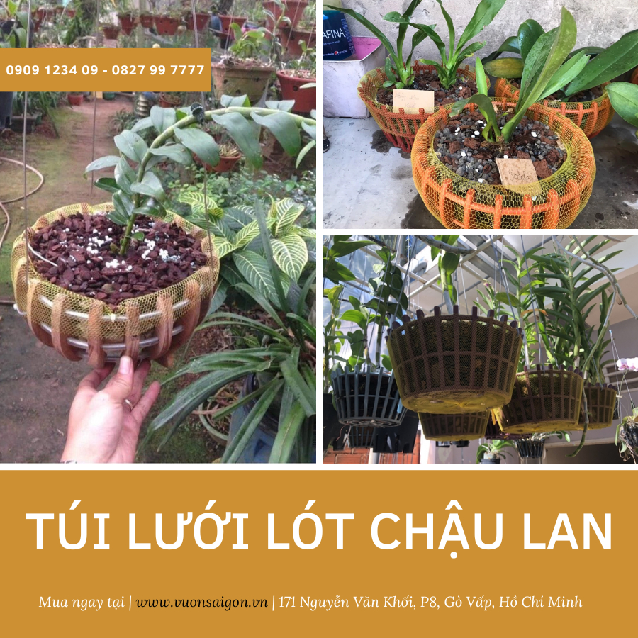 Túi lưới lót chậu lan 1