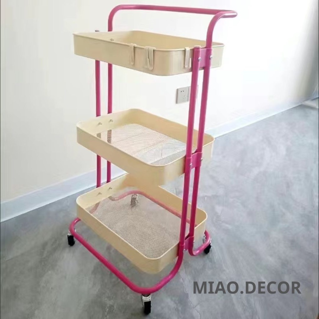 Sẵn Kệ Xe Đẩy Đa Năng Spa 3 Tầng Có Bánh Xe Chất Lượng Cao Cấp 100% Thép Cacbon