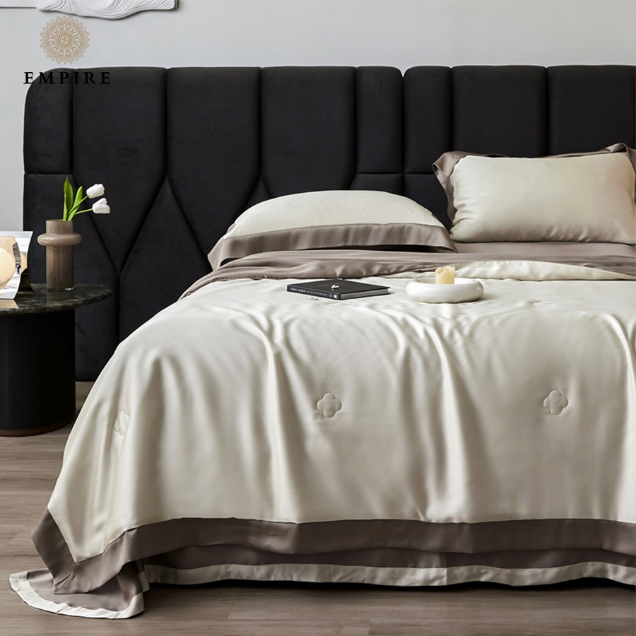 Bộ chăn ga gối nệm đệm Tencel 140s chăn chần lông vũ cao cấp EMPIRE siêu thoáng mát - EMPIRE | Bedding & Decor