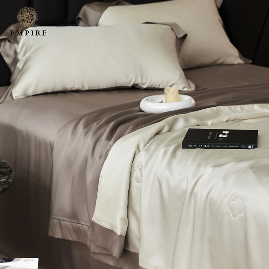 Bộ chăn ga gối nệm đệm Tencel 140s chăn chần lông vũ cao cấp EMPIRE siêu thoáng mát - EMPIRE | Bedding & Decor