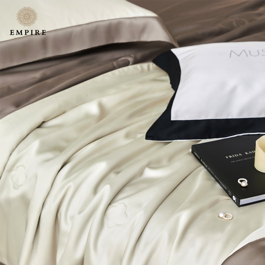 Bộ chăn ga gối nệm đệm Tencel 140s chăn chần lông vũ cao cấp EMPIRE siêu thoáng mát - EMPIRE | Bedding & Decor