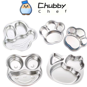 Khay cơm inox dành cho em bé hình thú Chubby Chef- Hàng chính hãng inox cao cấp an toàn cho bé (4 mẫu)