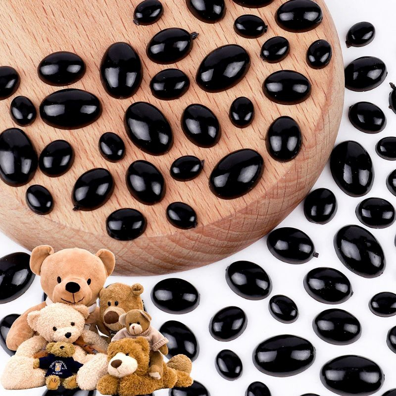 Mắt Thú Dán Oval Màu Đen Nhiều Size | Shopee Việt Nam