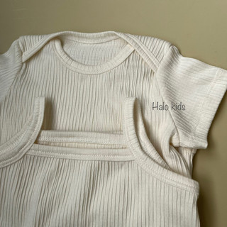 ( Ảnh thật )Set  body trắng chất liệu cotton nhún hàn,100% cotton mát ,thấm hút tốt