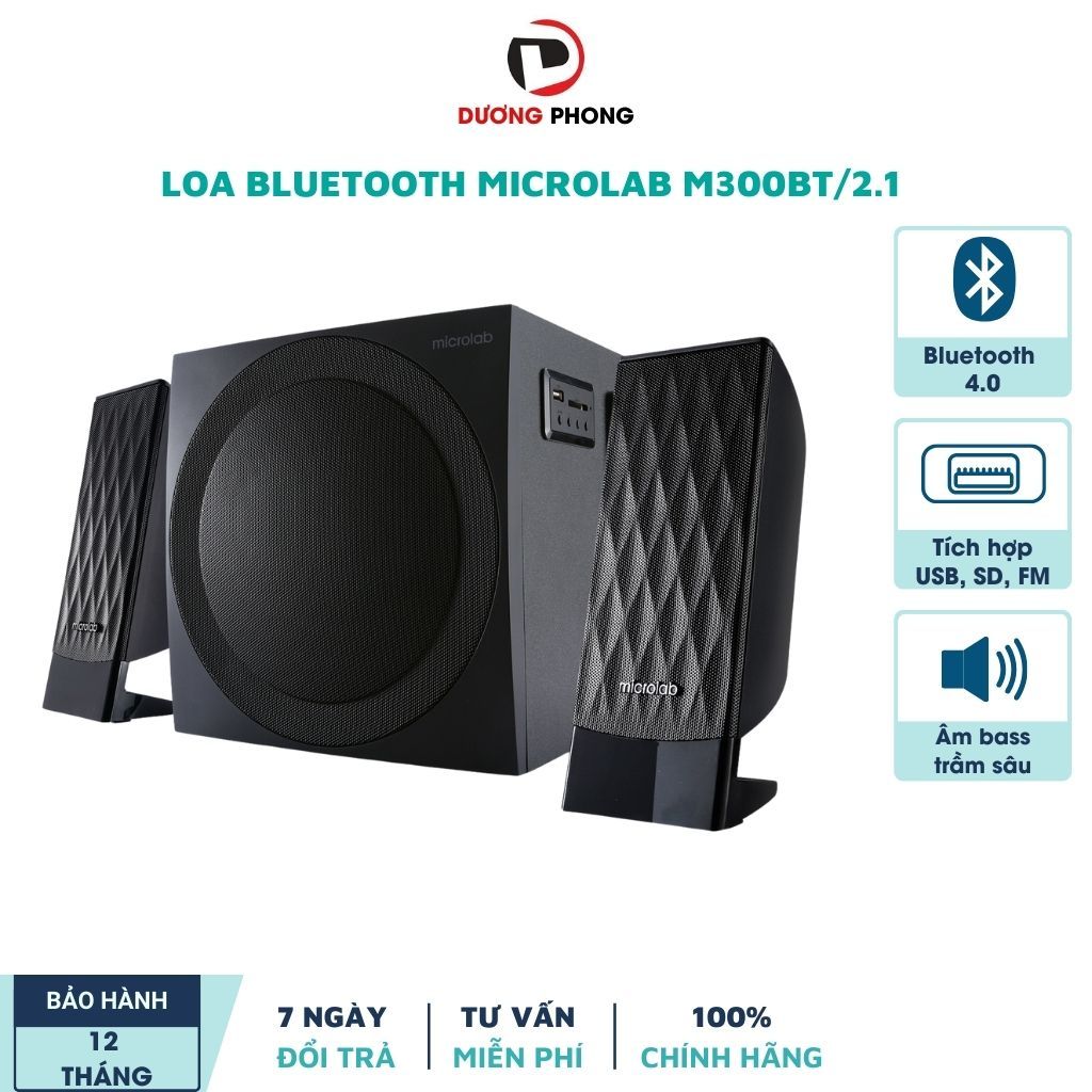 Loa Bluetooth Microlab M300BT 2.1 (Bluetooth 4.0, USB, Thẻ nhớ, FM ...