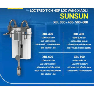 MÁY LỌC TREO cao cấp Xiaoli SUNSUN kết hợp Lọc Váng XBL 400 | XBL 500 | XBL 600
