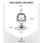 Nôi rung ru ngủ bằng điện tự động 2in1 Kidilo ngả lưng 3 tư thế, nằm 175 độ, với 6 kiểu đưa nôi, Bluetooth phát nhạc — ảnh 4