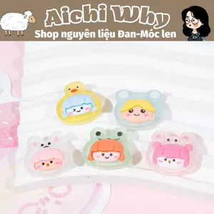 Charm bé gái trong suốt làm phụ kiện điện thoại, làm đồ handmade