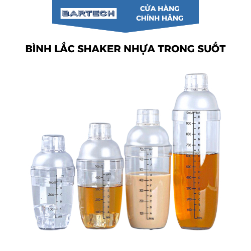 Bình Lắc Shaker Nhựa Pha Chế Trong Suốt Dung Tích 350ml - 530ml - 700ml ...