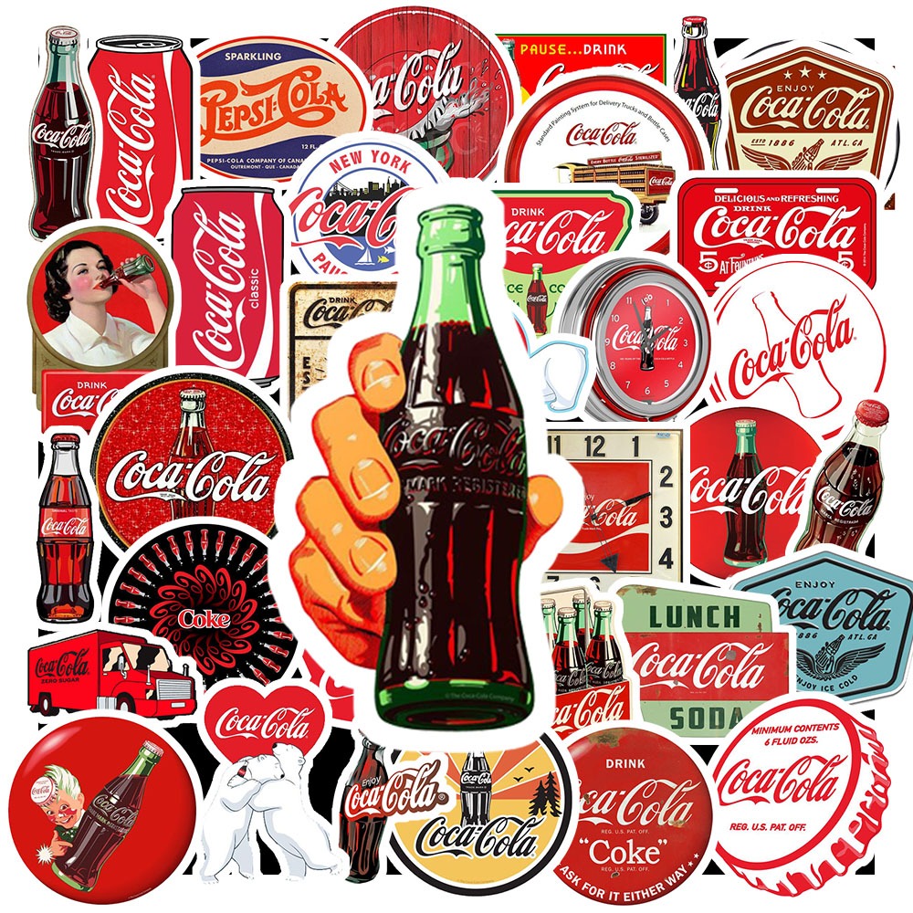 Set 50 Sticker Hình COCA COLA – Decal Trang Trí Xe - Điện Thoại ...