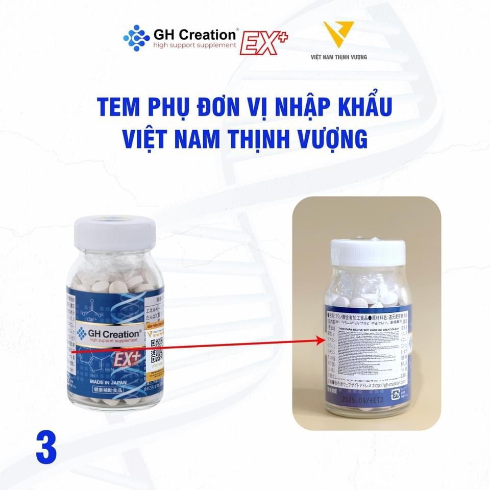 Ảnh Viên uống hỗ trợ tăng chiều cao GH Creation EX+ Nhật Bản 270 viên 3